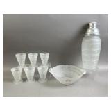 Vtg Hand Painted Cocktail Set