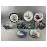 Civil War and Tall Ships Commemorative Plates Lot