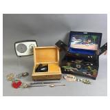 Vtg Hand Painted Jewelry Boxes & More