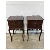 Queen Anne Imperial Mahogany Night Stand Pair