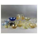 Depression Glassware, Yellow/Amber & Blue/Cobalt