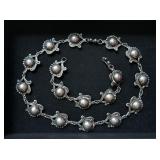 Taxco Mexico Sterling Silver Necklace & Bracelet