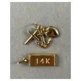 14k Cross, Heart Charms & More
