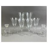 Vtg Goblet Glasses and Candlestick Holders