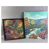 Batik Style Walk Art & Jungle Scene Folk Art