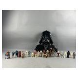 Vtg Star Wars Darth Vader Case & Action Figures