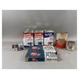Vintage Automotive Wax Cans, Spark Plugs & More