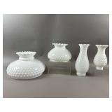 Vintage Milk Glass Hobnail Shades