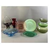 Vtg Colored Glass Lot