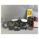 Vtg Cast Iron Lot-Cenco Scale, Trivets, Molds