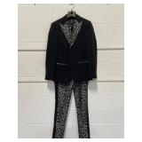 Suitor Grey/Black Leopard Print Jacket & Pants