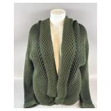 RNT 23 Medium Green/Black Hooded Cardigan