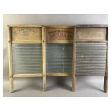 3 Vtg Wooden Washboards