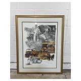 Framed/Signed Vtg Limited Edition Strohs Beer Art