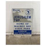 Metal Jerusalem Twp. Sign