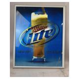 Vtg Miller Lite Reflective Pub Mirror & Wall Sign