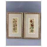 German Signed Friebe Hand Colored Etching Pair