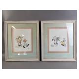 Pair of Watercolor Signed Framed Paintings