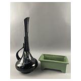 Vtg Haeger Planter & Black Pitcher/Vase