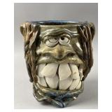 Signed Vintage Phelps Ugly Faced Pottery Jar