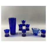 Vintage Cobalt Blue Flat Tumblers & More