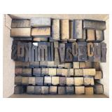 Vintage Wooden Letterpress Printing Blocks
