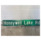 Vintage Honeywell Lake Road Street Sign