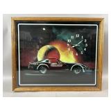 Vtg Lighted Chevy Corvette Wall Clock