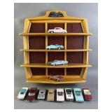 Vtg Franklin Mint Model Cars & Display Shelf