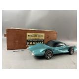 Vtg Miniature Model Car in Wooden Shipping Box
