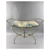 MCM Hollywood Regency Gold Tone Vanity Stool