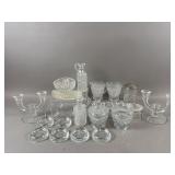 Vintage Clear Crystal & Pressed Glass Lot