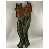 Decorative Vibrant Hand-drawn Tulip Wall Plaque