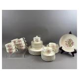 Vintage Taylor Smith Pink Floral Dinnerware Set