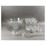Vintage Indiana Glass Punch Bowl Set