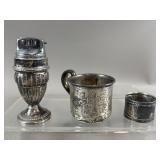Antique Sterling Silver Lighter, Mug & More