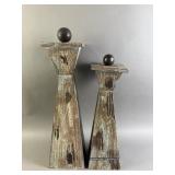 2 Wooden Decorative Pillars