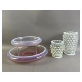 Fostoria Seascape Bowls & Opalescent Celery Vases