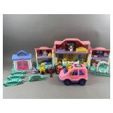 Vintage Fisher Price Doll House & Accessories