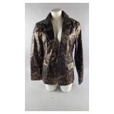 Faux Leather Snakeskin Print Blazer