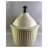 Vtg Rubber Encased Wine Demijohn