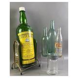 Vtg Cutty Sark Whiskey Bottle & Glass Bottles