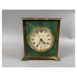 Vtg Matthew Norman Brass & Quartz Mantle Clock