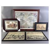 5 Framed Wall Art & Maps
