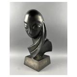Constantin Brï¿½ncusi Style Metal Bust Sculpture