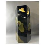 Black Lacquered Oriental Hexagonal Plant Stand