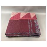 Vintage Burgundy Patchwork Quilt
