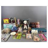 Vintage Kids Toy Lot - Dolls, Sports Cards & More