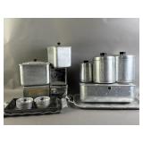 Vtg Aluminum Lot-Canisters, Molds, Trays, & More
