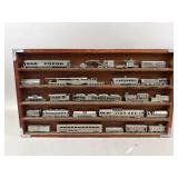 Franklin Mint Pewter Train Set & Display Shelf